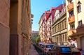 Budapest cityscape with narrow street and modern architecture Royalty Free Stock Photo